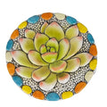Succulent Pattern Cement Stepping Stones - Outdoor Pavers for Walkway, Multicolored Decorative Stone for Garden, 0.75 x 10 x 10 Inch-Ruum Studio Home