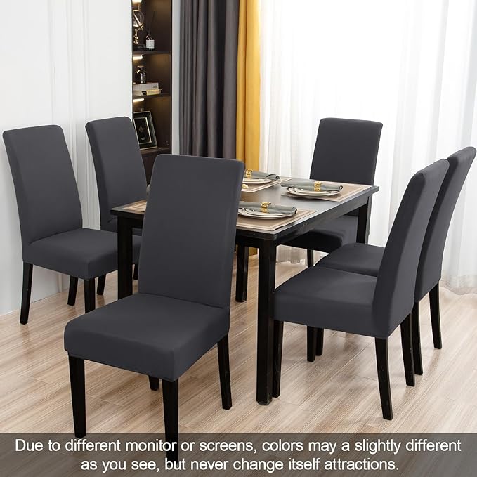 JQinHome 4 Pcs Dining Chair Slipcover, High Stretch Removable Washable Chair Seat Protector Cover for Home Party Hotel Wedding Ceremony-Ruum Studio Home