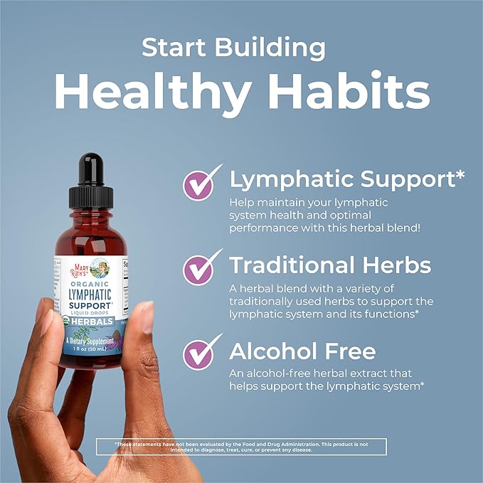 MaryRuth Organics Lymphatic Support Drops | USDA Organic Lymphatic Cleanse Immune Support Supplement| Lymphatic Support with Echinacea & Elderberry | Blue Vervain | Vegan | Non-GMO | 30 Servings-Ruum Studio Home