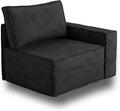 HOOOWOOO Modular Sectional Sofa Couch,Matching Free Combination Cloud Couch Right Arm Chair(Black Corduroy)-Ruum Studio Home