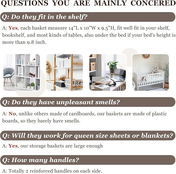 Criusia 12 Pack Large Storage Baskets for Shelves | Fabric Closet Organizers and Storage Bins with Handles for Home Organization | Decorative Collapsible Basket for Organizing Clothes Toy Nursery-Ruum Studio Home