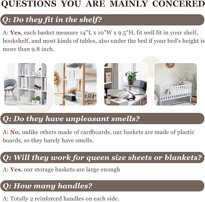 Criusia Large Storage Baskets 8 Pack Versatile Fabric Storage Bins for Closet Cabinet Wardrobe Nursery Pantry | Nursery Organizer Bins for Baby Diaper Toys Clothes | Housewarming Mothers Day Gift-Ruum Studio Home