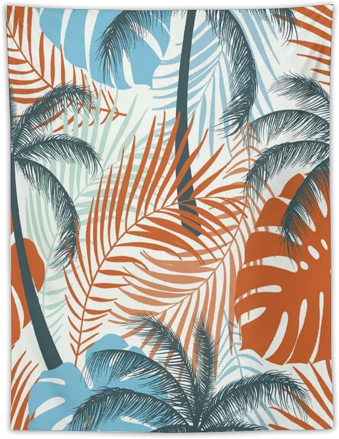 ICMOLYYENLO Palm Leaf Tapestry Wall Hanging, Tropical Leaves Plant Jungle Green Hawaiian Art Home Decor for Guest Bedroom Living Room Dormitory 30" x40-Ruum Studio Home