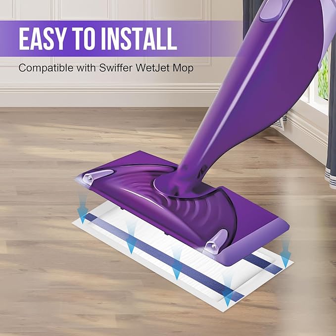 Mopping Pad Refill for Wet Jet Mop, Disposable Multi Surface Wetjet Hardwood Floor Cleaner Spray Mop Pads Refills, Thickness & Absorbent (120)-Ruum Studio Home