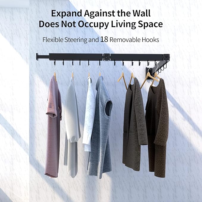 Foldable Clothes Drying Rack, 2 Fold Laundry Drying Rack Wall Mount, [No Drilling] Folding & Durable Space Saver for Laundry, Balcony, Bathroom, Patio, Dormitory, Apartment-White-Ruum Studio Home