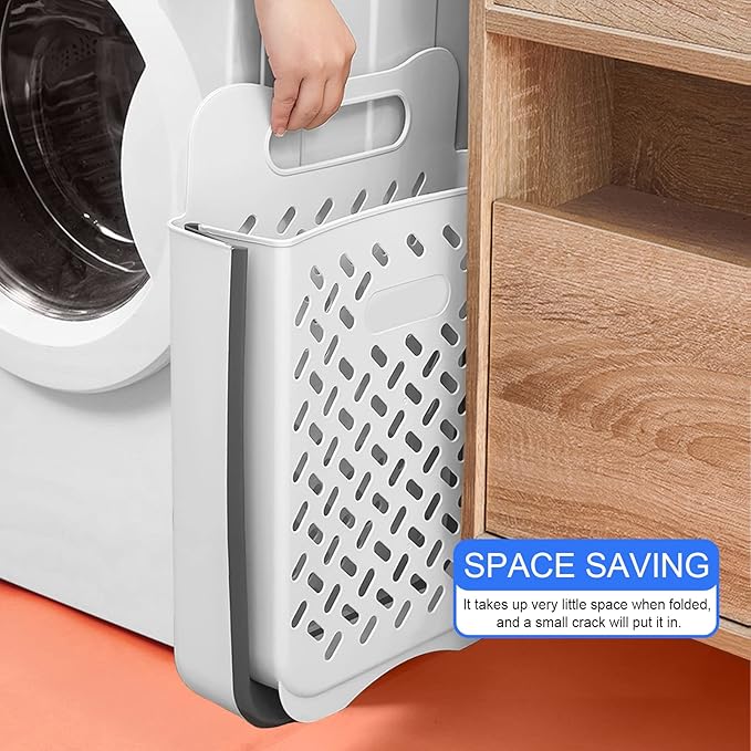 Laundry Basket Hamper,Hanging Wall Collapsible Laundry with Handle,Space-Saving Foldable Storage Dirty Washer Organizer Bin Multi-function Container Waterproof Durable,Set of 2(XL&M)-Ruum Studio Home