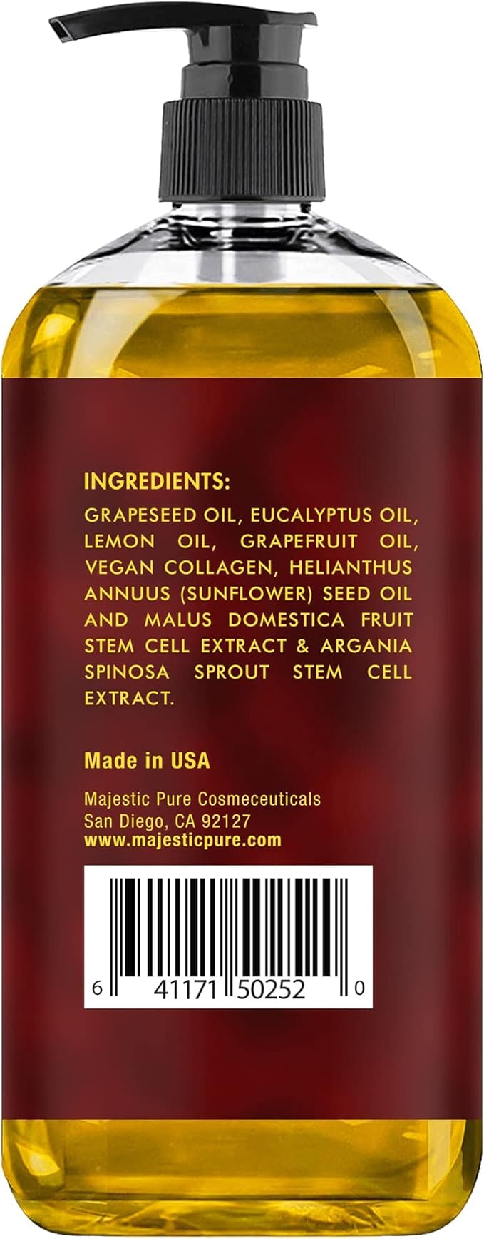 Majestic Pure Anti Cellulite Massage Oil for Massage Therapy - Refreshing, and Relaxing - Natural Oils with Vegan Collagen, Stem Cells & Cellulite Cream - All Skin Types - Men and Women - 8 fl oz-Ruum Studio Home
