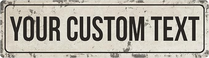 Rustic Custom Metal Sign - Custom Sign for Indoor or Outdoor Use (Rustic Tan Border)-Ruum Studio Home
