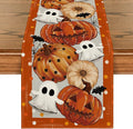 Artoid Mode Orange Jack-O'-Lantern Pumpkin Ghost Halloween Table Runner, Holiday Kitchen Dining Table Decoration for Home Party Decor 13 x 72 Inch-Ruum Studio Home