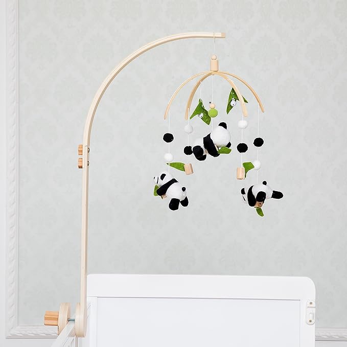 Baby Crib Mobile - Panda Mobile for Crib, Nursery Mobile Decor, Baby Bassinet Mobile Toy - Shower Set for Infant Bedroom Hanging Decoration, Gender Neutral Baby Gift-Ruum Studio Home