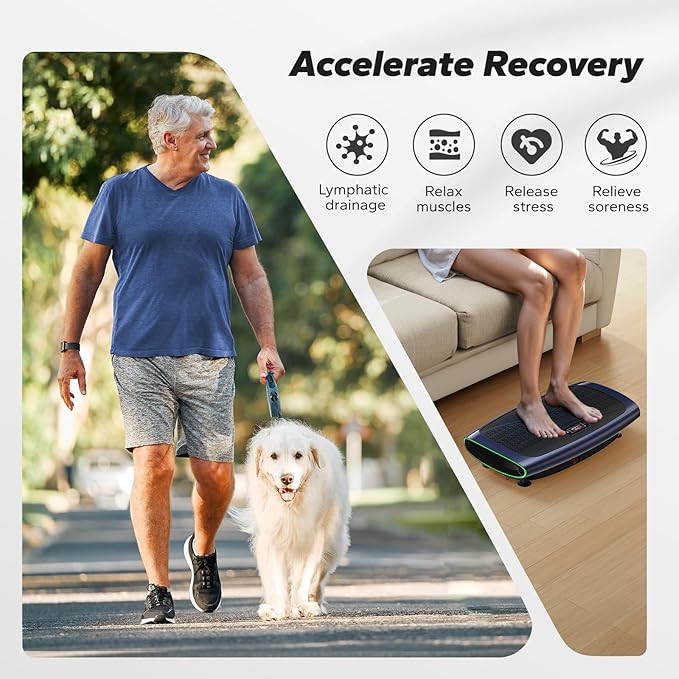 MERACH Vibration Plate Exercise Machine, 3D & 4D Vibration Plate with 2 Tension Ropes LED Display, Whole Body Vibration Platform for Women Men, Exercise Equipment for Home-Ruum Studio Home