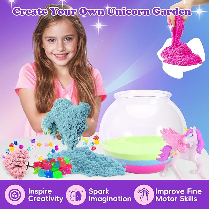 Unicorn Light-Up Terrarium Kit for Kids - Multicolor LED Night Light Birthday Gifts - Unicorn Toys for Girls Ages 4-6 7 8 9 10 Year Old - Kids Arts and Crafts Kit-Ruum Studio Home