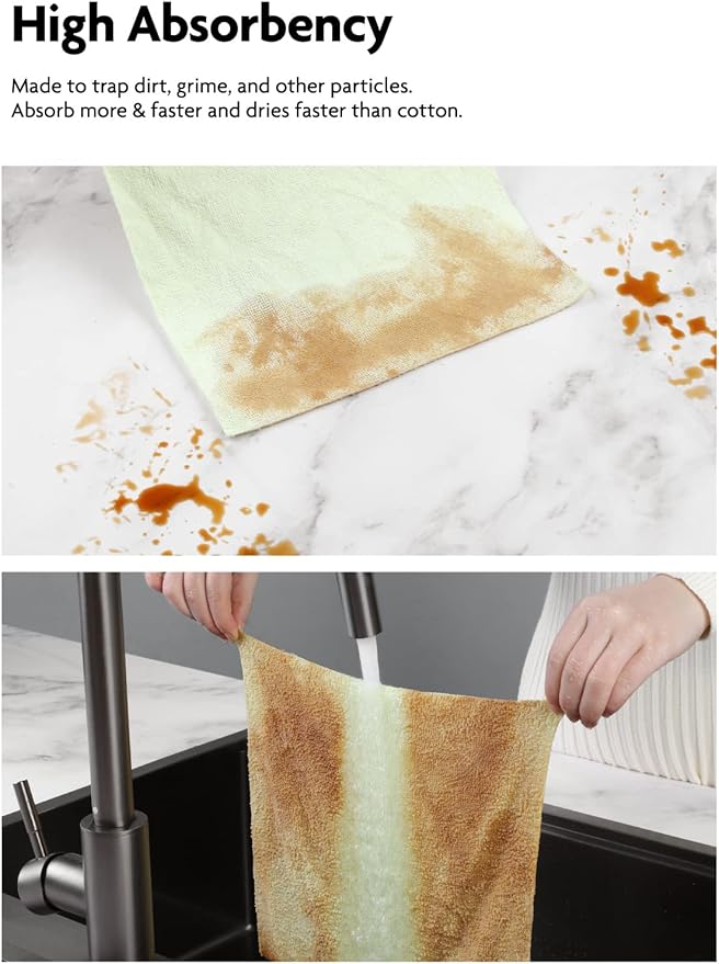 Fantasticlean Microfiber Cleaning Cloth Roll -75 Pack, Tear Away Microfiber Towels, 12" x 12", Reusable, Washable, Scratch Free, Ultra Absorbent Dish Rags for Car, Home, Garage or Shop (Green)-Ruum Studio Home