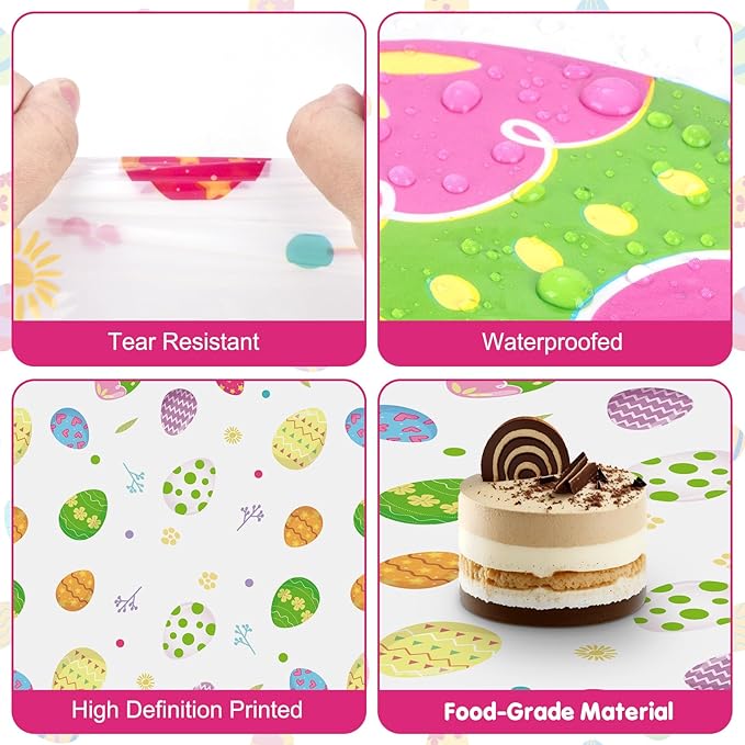 2 Pack Easter Tablecloth - Colorful Easter Eggs Table Cloth, Plastic Disposable Rectangle Spring Easters Egg Table Cover for Easters Tables Decorations and Party Supplies Decor Favors, 108 x 54 Inch-Ruum Studio Home