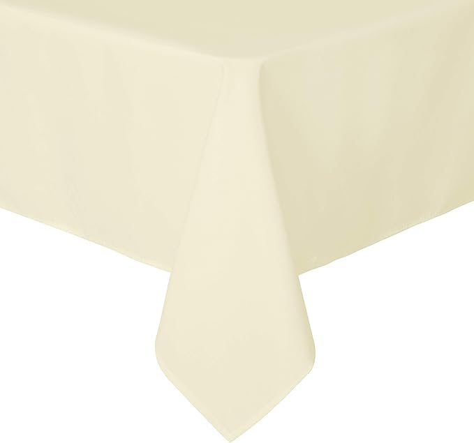 sancua Rectangle Tablecloth - 54 x 108 Inch - Stain and Wrinkle Resistant Washable Polyester Table Cloth, Decorative Fabric Table Cover for Dining Tables, Buffet Parties and Camping, Beige-Ruum Studio Home