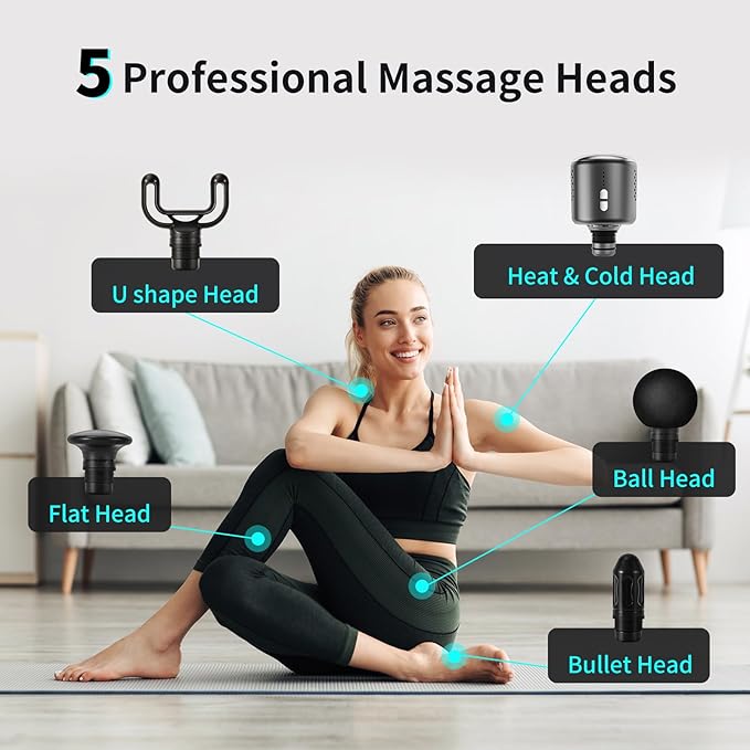 arboleaf Thermacool Massage Gun with Heat and Cold, 6 Speeds Muscle Massage Gun Deep Tissue with Case, Powerful Percussion Massager for Home Gym Office Muscle Back Pain Relief, Gift-Ruum Studio Home