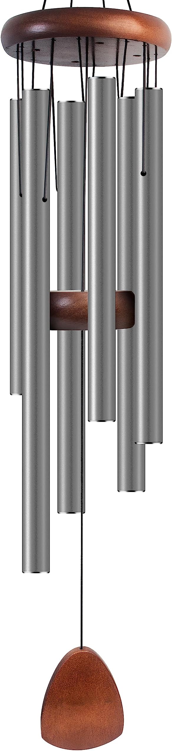 Large Aluminium Wind Chimes 37 Inches to Create a Zen Atmosphere Suitable for Outdoor, Garden, Patio Decoration. Classic Wind Chimes with Wind Catcher Suitable as A Gift for Unisex,Silver Grey-Ruum Studio Home