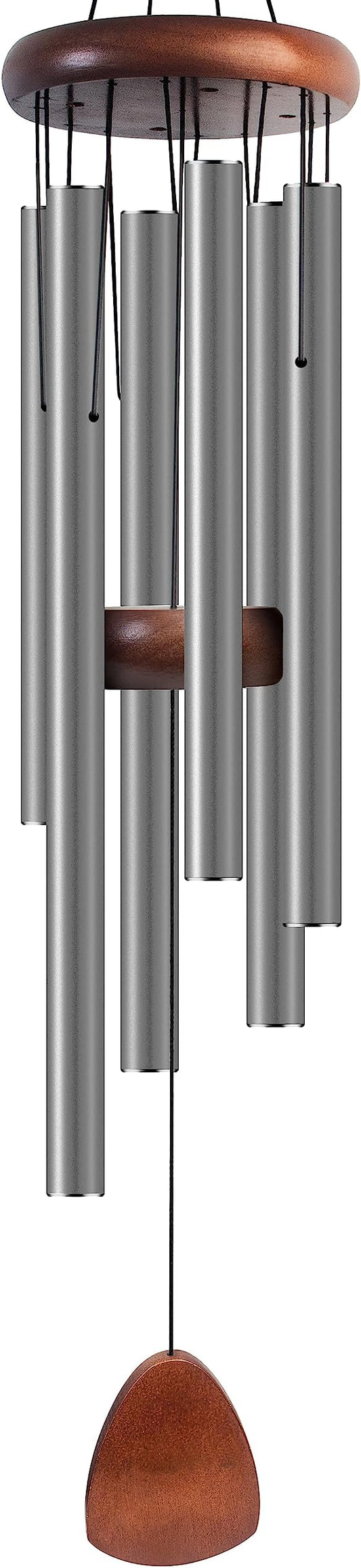 Large Aluminium Wind Chimes 37 Inches to Create a Zen Atmosphere Suitable for Outdoor, Garden, Patio Decoration. Classic Wind Chimes with Wind Catcher Suitable as A Gift for Unisex,Silver Grey-Ruum Studio Home