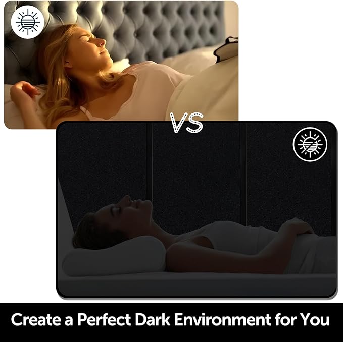 HIDBEA Blackout Window Film,100% Light Blocking Room Darkening Window Privacy Film,Frosted Glass Window Film Heat Control, Removable Window Cover Tint for Day Sleep (Black,17.7in x 6.5ft)-Ruum Studio Home