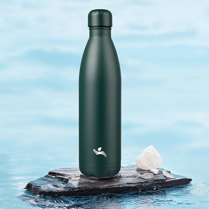 Insulated Water Bottles,25 oz Double Wall Stainless Steel Vacumm Metal Flask for Sports Travel,Army Green-Ruum Studio Home