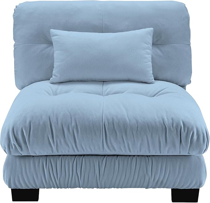 Armless Sofa W/1 Pillow - Blue-Ruum Studio Home