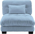 Armless Sofa W/1 Pillow - Blue-Ruum Studio Home