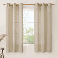 LAMIT Linen Curtains 63 inches Long for Bedroom, Bronze Grommet Linen Drapes Light Filtering Semi Sheer Curtains for Small Window/Farmhouse, 2 Panels (38 x 63 Inch, Brown)-Ruum Studio Home