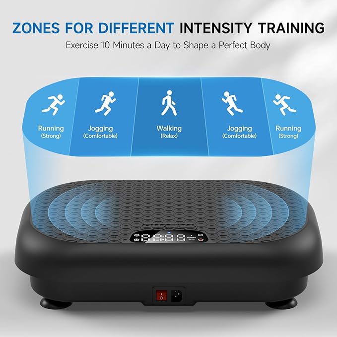 Vibration Plate Exercise Machine Weight Loss, Full Body Shaker Workout Vibration Plates Lymphatic Drainage, Stand Shake Vibrating Plate for Women Men 450 Lbs Capacity Fitness Platform-Ruum Studio Home