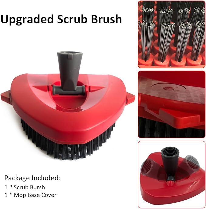 Spin Mop Scrub Brush Head Compatible with OCedar EasyWring 1 Tank System, Mop Scrubber Attachment, Upgraded Stiff Bristle Scrubbing Mop for Floor Cleaning-Ruum Studio Home
