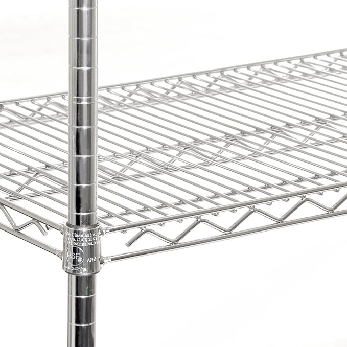 Seville Classics UltraDurable Heavy Duty NSF Solid Steel Wire Rack Storage Unit Organizer for Garage, Warehouse, Office, Restaurant, Classroom, Kitchen, 5-Tier Shelving, 60" W x 18" D-Ruum Studio Home