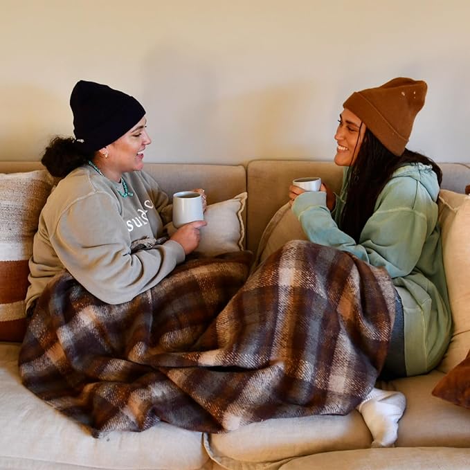 ZonLi Brown Throw Blanket, 50" x 60" Fall Decorative Classic Blankets with Tassel for Couch, Bed, Sofa, Chair, Outdoor, Cozy Warm Lightweight Blankets (Brown)-Ruum Studio Home