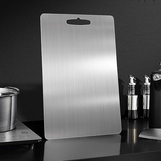 Titanium Cutting Board, New Titanium Cutting Board, Top, 100% Pure Titanium Cutting Boards for Kitchen, Healthy Premium Dual-Sided Chopping Board for Fruit, Meat, Vegetable. (Medium - 14" x 10")-Ruum Studio Home