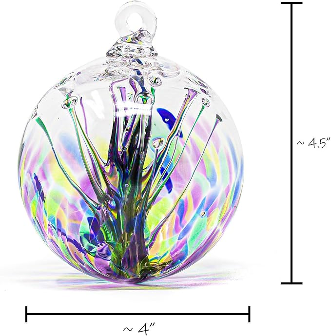 Luke Adams Handmade Glass Gazing Balls for Garden on Clearance – Hand Blown Glass Gazing Ball for Yard Décor – Decorative Garden Globe (Sea Sky Violet)-Ruum Studio Home