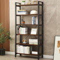WH-AOERPYMY Natural Real Wood Bookcase,Industrial Bookshelf,6 Tier Solid Wood Open Book Shelf Storage,Metal Shelving Unit,Farmhouse Wide Etagere Bookcase for Office Living Bedroom (6 Tiers)-Ruum Studio Home
