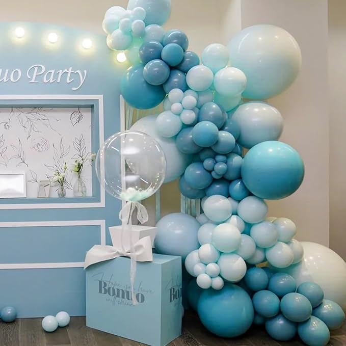 130pcs Peacock Blue Balloons Different Sizes 18" 12" 10" 5" Teal Blue Latex Balloon Garland Arch Kit for Birthday Baby Shower Graduation Wedding Gender Reveal Anniversary Party Decorations-Ruum Studio Home