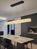 W48 Black Chandeliers for Dining Room, Modern Crystal Pendant Lights Fixture Farmhouse Hanging Dining Light Fixtures for Kitchen Island, Living Room, Bedroom-Ruum Studio Home