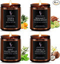 Scented Candles Set, Candles for Home Scented Soy Wax Candles, 4 Pack 28 Oz Aromatherapy Candles Gift Set for Women Men (Sage/Vanilla/Mint/Sandalwood)-Ruum Studio Home