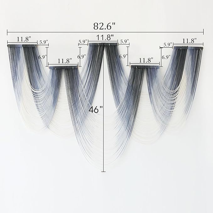 IOWER Large Macrame Wall Hanging Decor Dip-Dyed Macrame Wall Decor Wall Art Craftsmanship Fiber Art Boho Chic Wall Decor Modern For Bedroom Livingroom Backdrop-Ruum Studio Home