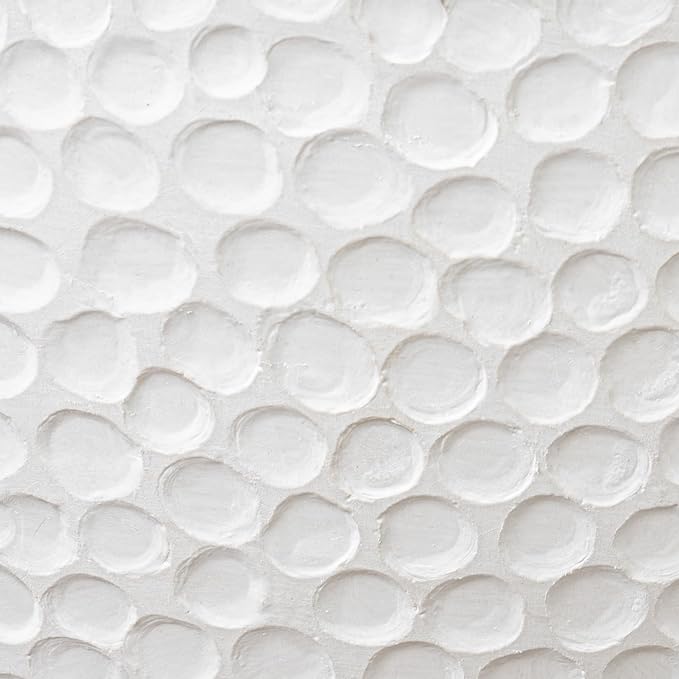 LA JOLIE MUSE Hanging Planters for Outdoor Plants, Large Hanging Planter with Drain Holes, Outdoor Hanging Flower Pots, White Stone, Honeycomb (13.2 Inch, Set of 2)-Ruum Studio Home
