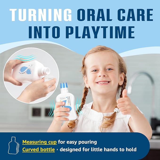 Mouthwash for Kids P113+ Peptide Anti Cavity Mouth Rinse Alcohol Free for Teeth and Gums Safe Oral Hygiene for Newborn to Toddler 11.08 fl oz (11.08 Fl oz, Original(Unflavored))-Ruum Studio Home