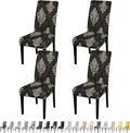 JQinHome Dining Chair Slipcover, High Stretch Removable Washable Chair Seat Protector Cover Set of 4,Chair Covers for Dining Room, Kitchen,Home Party,Wedding Ceremony(Luxe Black, 4PC)-Ruum Studio Home