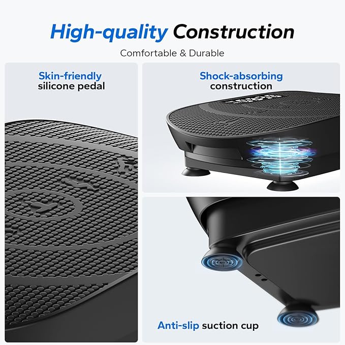 MERACH Vibration Plate Exercise Machine, Whole Body Workout Equipment for Women, Bluetooth and Silicone Pedal, Vibration Plate with Auto Mode, Vibrate Fitness Platform for Home-Ruum Studio Home