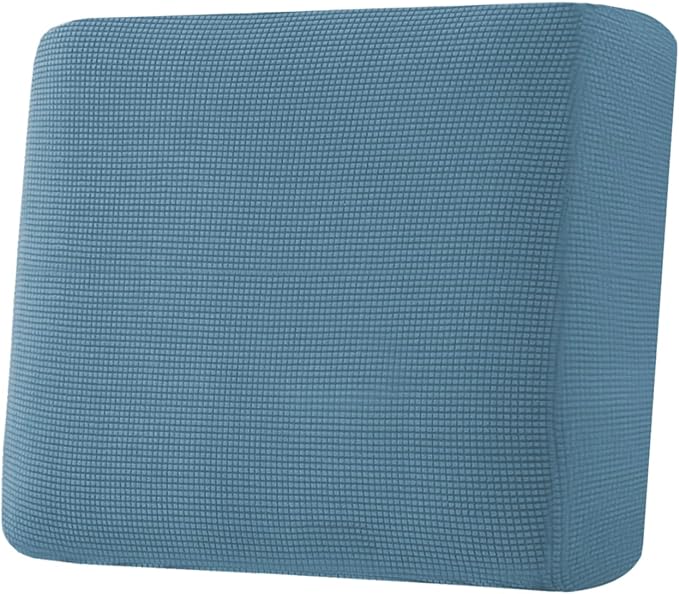 H.VERSAILTEX Super Stretch Individual Seat Cushion Covers Sofa Covers Couch Cushion Covers Slipcover Sets Thick Jacquard Textured Twill Fabric (1 Piece Chair Cushion Cover, Dusty Blue)-Ruum Studio Home