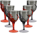Dandat 24 Pcs Halloween Skeleton Hand Goblets 12oz Clear Plastic Halloween Cups Skull Wine Glass Set for Creepy Spooky Party Decorations (Black,Orange)-Ruum Studio Home