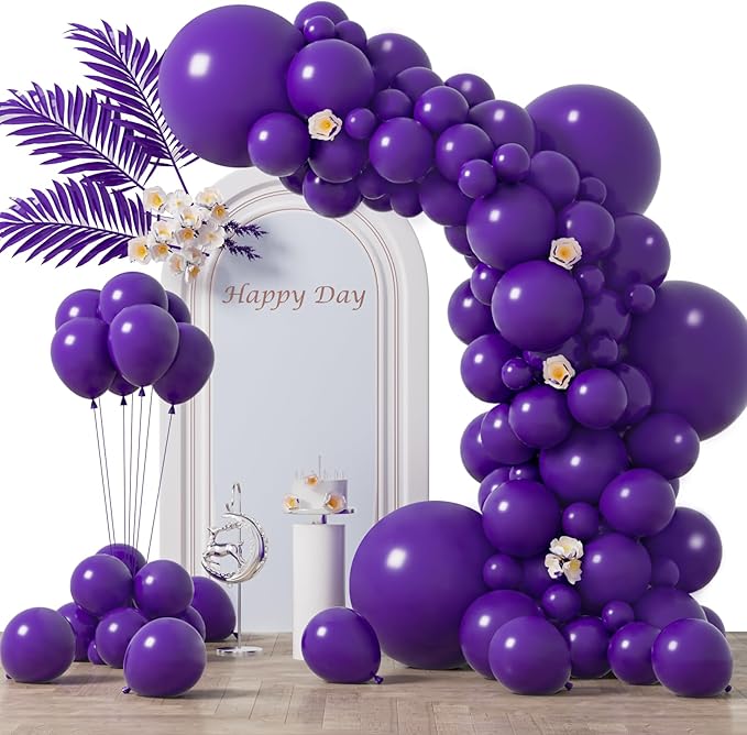 130pcs Dark Purple Balloons Different Sizes 18" 12" 10" 5" Party Latex Balloons for Birthday Halloween Graduation Baby Shower Anniversary Party Decorations-Ruum Studio Home