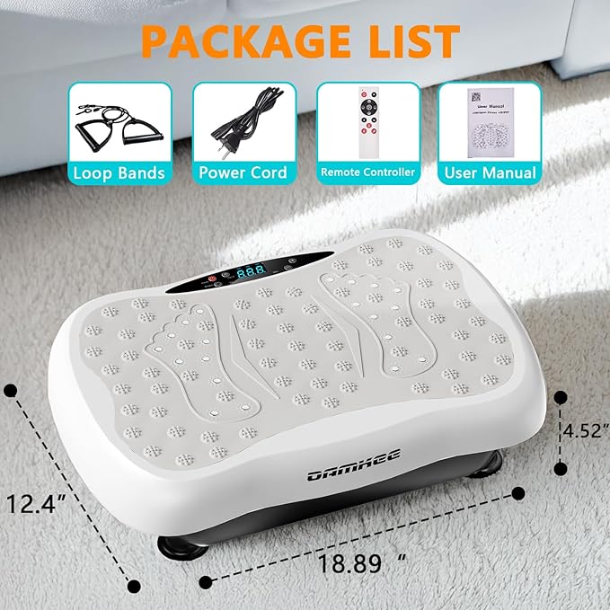 Vibration Plate Exercise Machine, Vibrating Equipment for Weight Loss and Lymphatic Drainage Massager, 3D Waver Exerciser for Fitness, Full Body Workout Shake Board with 120 speeds-Ruum Studio Home