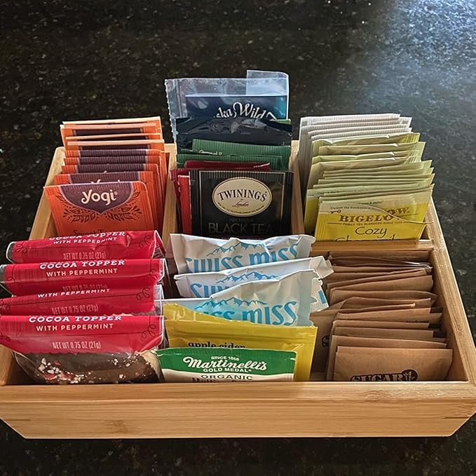 Tea Bag Holder and Storage Organizer - Sugar Packet and Coffee Station Condiment Organizer-Ruum Studio Home