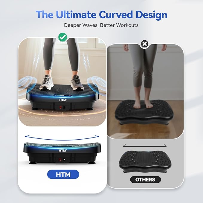 Vibration Plate Exercise Machine - 330lbs Weight Capacity, 120 Speed Levels, 5 Program Modes - Full Body Workout for Home Fitness, Toning & Wellness, LED Display, Low Noise Motor-Ruum Studio Home