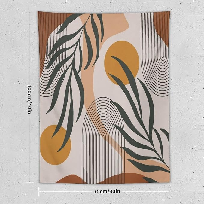 ICMOLYYENLO Boho Plant Aesthetic Tapestry, Abstract Medieval Arch Sun Home Aesthetic Wall Hanging For Bedroom Living Room Dormitory Tapestry 60x60 Inches-Ruum Studio Home