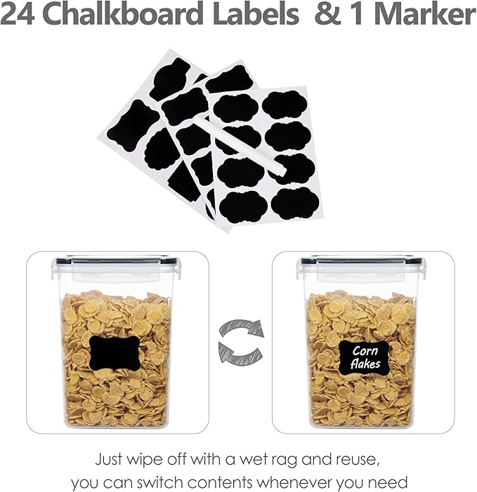 CHEFSTORY Airtight Food Storage Containers Set, 14 PCS Kitchen Storage Containers with Lids for Flour, Sugar and Cereal, Plastic Dry Food Canisters for Pantry Organization and Storage-Ruum Studio Home